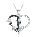 Fine Jewelry 925 Sterling Silver Hug Heart Couple Pendant Necklace for Women