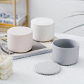 YBH Wholesale 9oz Elegant Nordic Empty Matte Clay Ceramic Candle Jars Lid Luxury Home Decoration Unique Candle Vessels Christmas