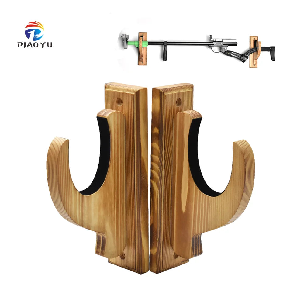 PIAO YU Multifunctional Wooden Wall Mounted Organiser for Hunting Slingshots and Compound Bows and Other Shooting Products