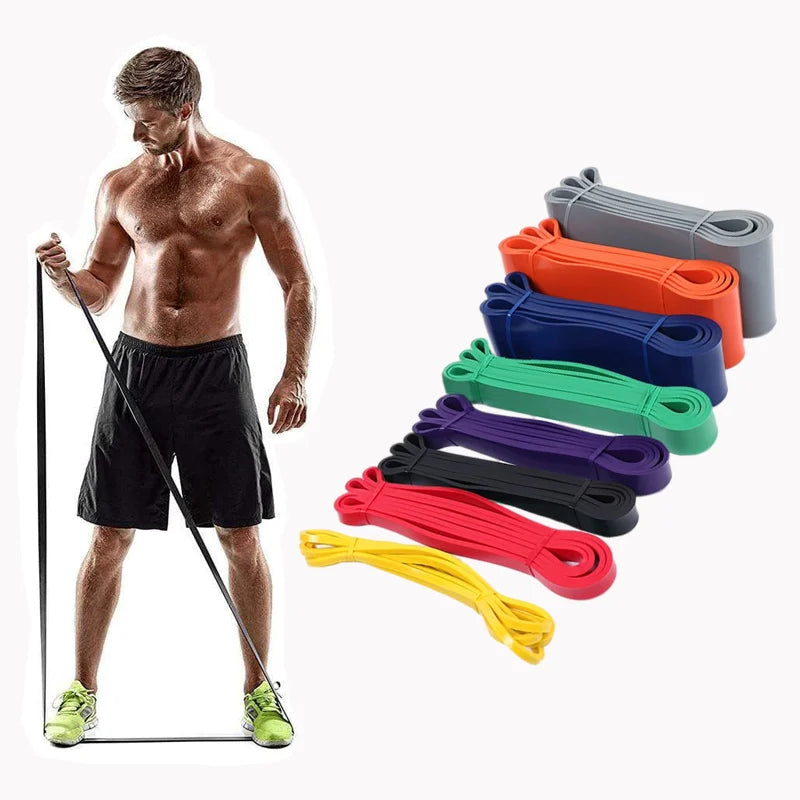 Yoga Fitness Strength Training Elastic Exercise Heavy Duty Pull up Assist Latex Long Resistance Band Set