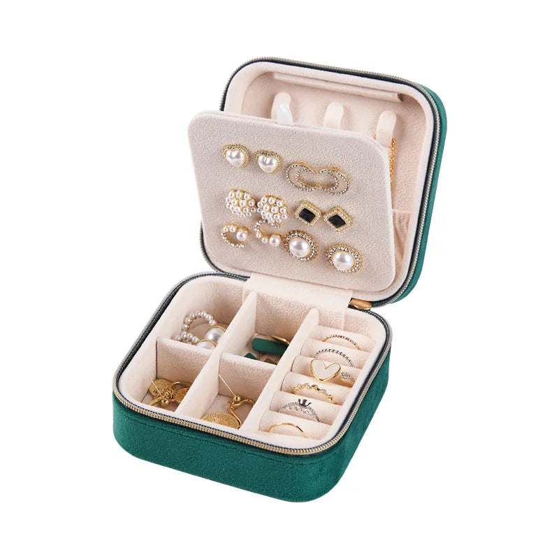 Pu Leather Small Jewelry Box Travel Portable Mini Jewellery Case for Gifts Ring Earring Necklace Storage Organizer