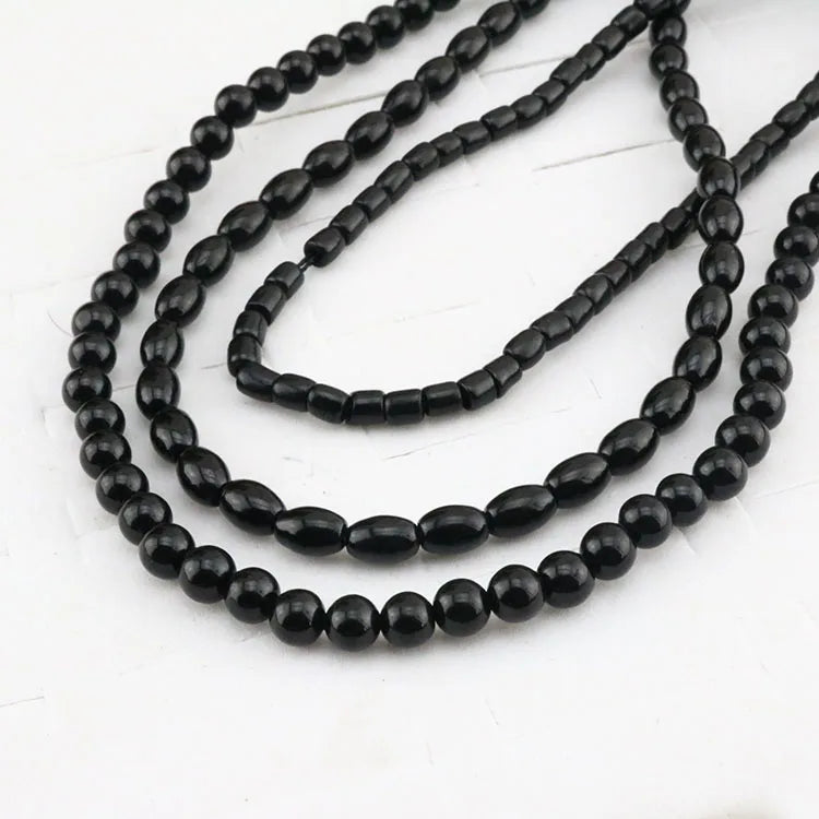 CB8133 Tiny Jewelry Beads Natural Black Coral Round Rice Drum Tube Beads