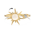 ACME Fashion  Rotatable Anxiety Charm Spinning 18K Gold Plated  S925 Silver Waterproof   Vintage Sunflower Rings for Women