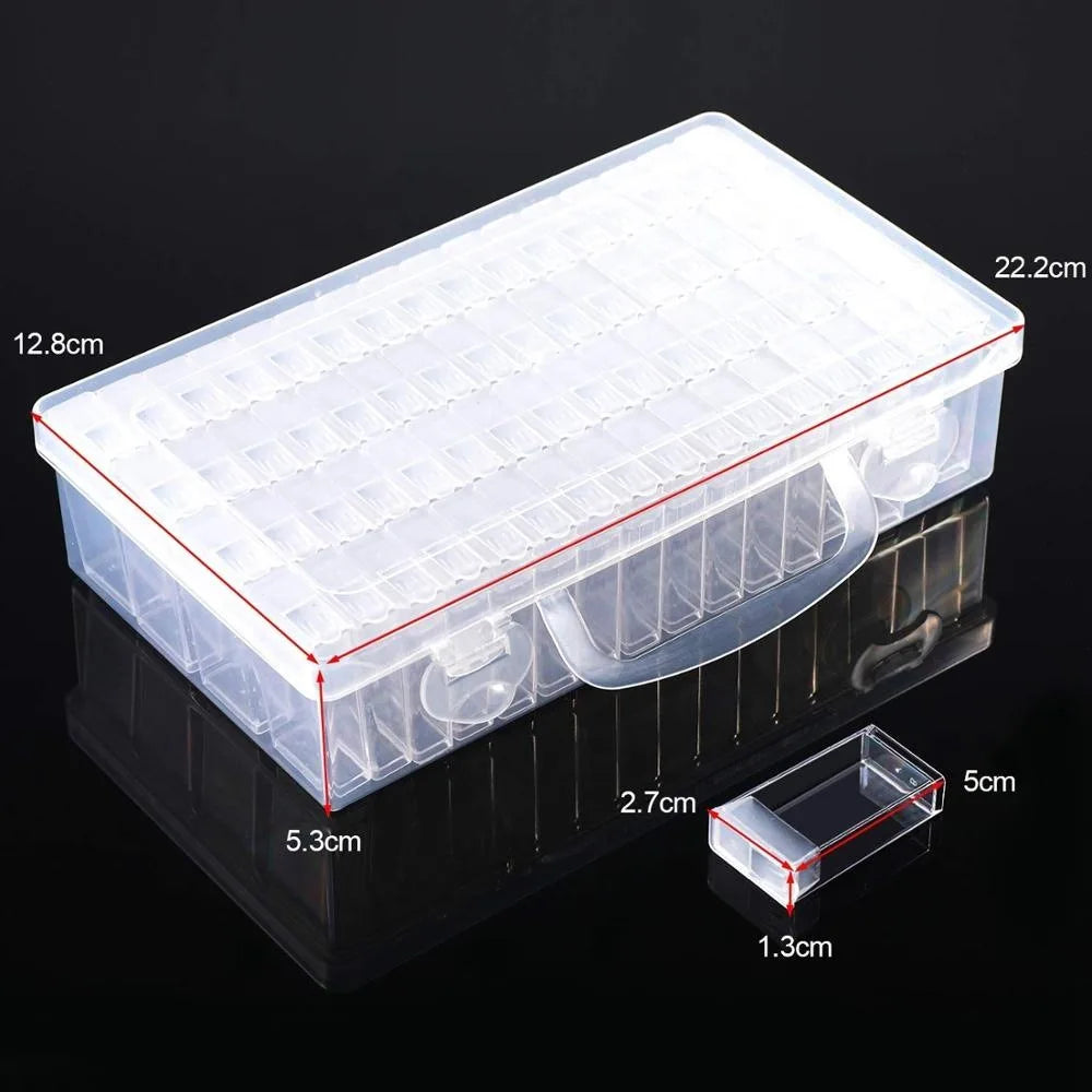 5 D DIY Diamond Painting Accessories-64 Grid Box Diamond Art Diamond Painting Tools 64 Grid Plastic Box Beauty Accessories