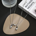 1 Pair Hip Hop Spaceman Pendant Necklace Stainless Steel Astronaut Robot Pendant Couple Magnetic Jewelry Necklace