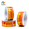 Factory Wholesale Fragile Warning Sticker Waterproof Strong Stick Express Transport Fragile Warning Packaging Labels