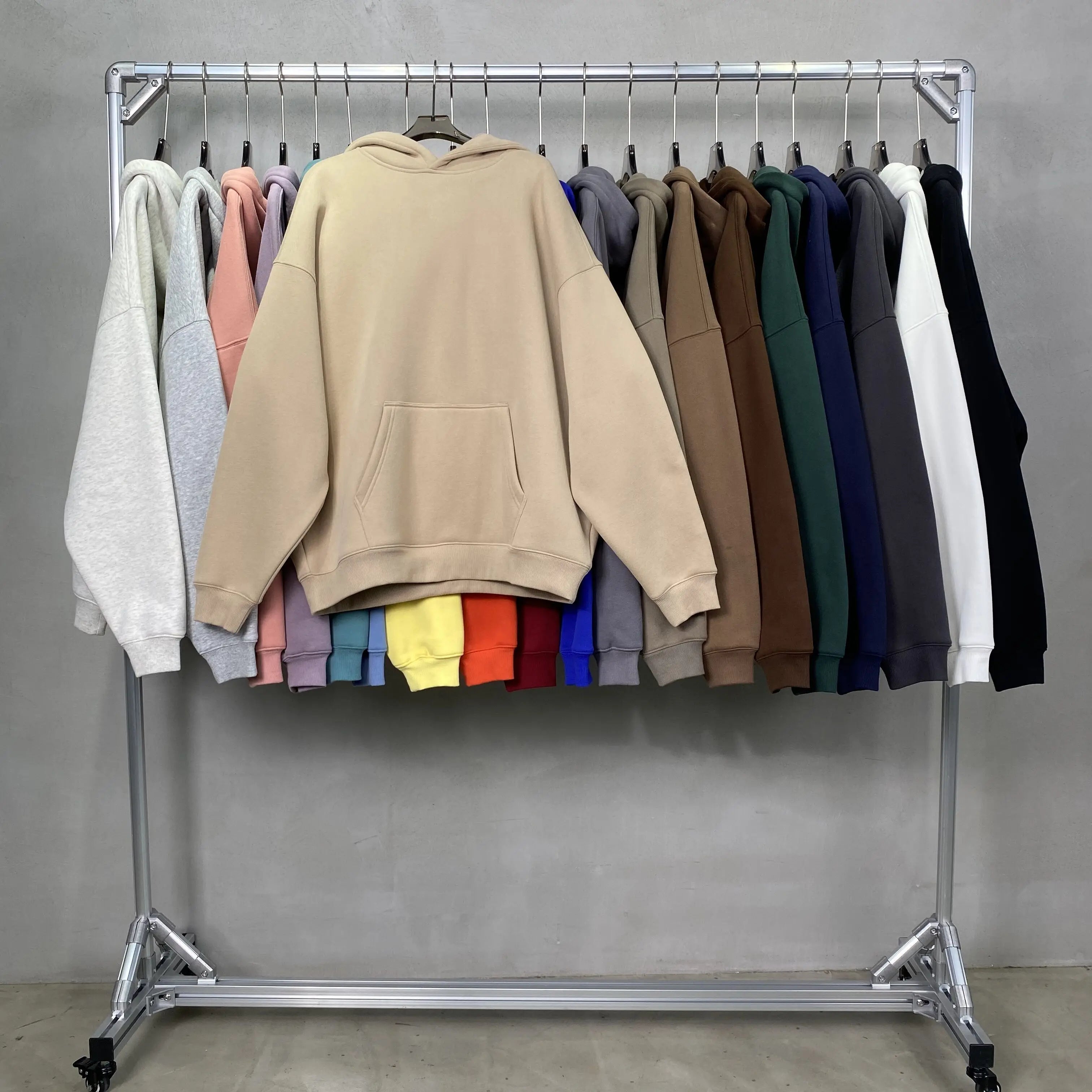 Custom Hoodies Men's 100% Cotton Heavy Weight Luxury Quality Puff Printing Oversized Streetwear Pullover Hoodies for Men