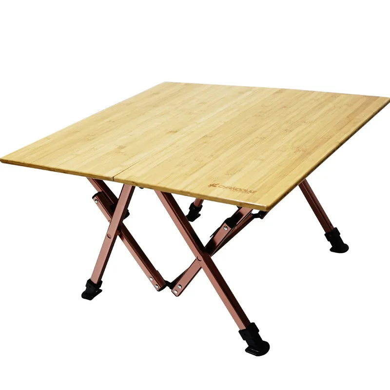 CHANODUG Hot Sale Outdoor Popular Customized Aluminum Frame Plastic Wood Bamboo Table Top Picnic Dining Camping Folding Table