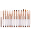 Crystal Handle Nail Art Brushes 15 Models 3D Nail Gel Polish DIY Painting Brush
