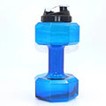 Customized New Arrival Outdoor Fitness Dumbbell Shape Drink Plastic Sport Water Bottle for Gym