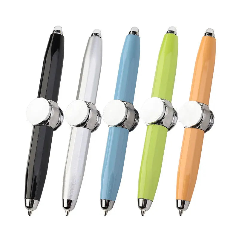 Fingertip Gyroscope Pen Metal Decompression Fingertip Gyroscope Pen LED Light Rotating Pen Multi Functional