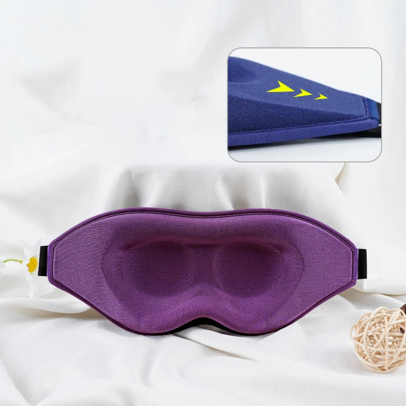 Custom Logo Deep 3D Memory Foam Eye Mask 3D Silk Sleep Eyemask for Travel and Sleep