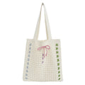 2024 Factory Wholesale Portable Bow Design Y2K Solid Color Tote Bags Ballet Style Knitted Crochet Beach Women Daily Open Summer
