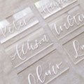 Personalized Shape Clear Blank Acrylic Event Number Label Moder Simple Custom Logo Acrylic Wedding Event Name Tags