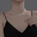 Wholesale Luxury 925 Sterling Silver Link Chain Freshwater Pearl Beaded Necklaces for Women Mother's Day Gifts