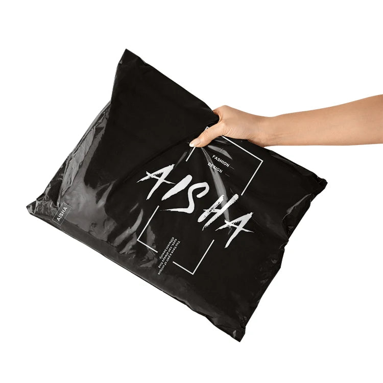 Courier Biodegradable Mailer Bags Custom with Logo Shipping Bags Free Design Poly Eco Black Clothing Packaging Strong Adhesive