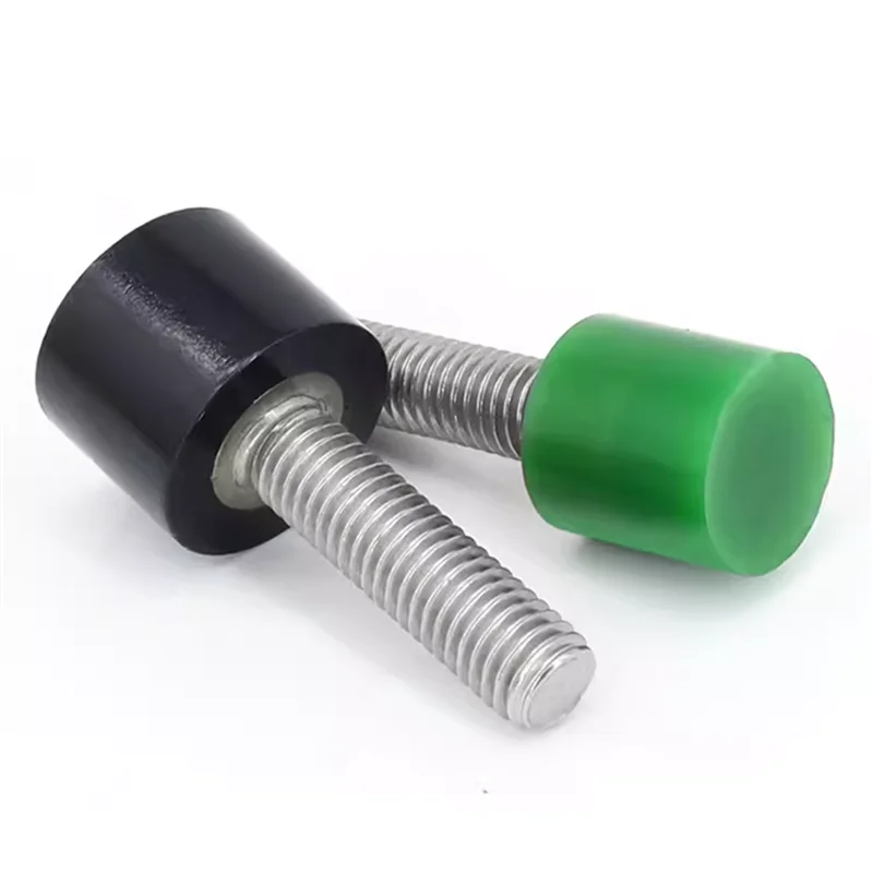 M6 Metric Polyurethane Stainless Steel Cushion Screw Bolt Rubberized Shock-absorbing Anti-Collision Wear Resistant Pressure