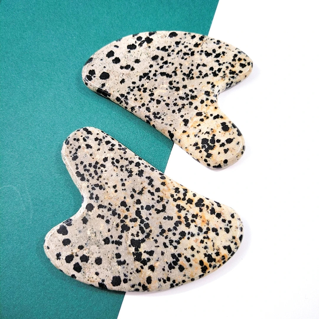 DIY Summer Hot Item Natural Facial Gua Sha Heart Dalmatian Jasper Massage Tools