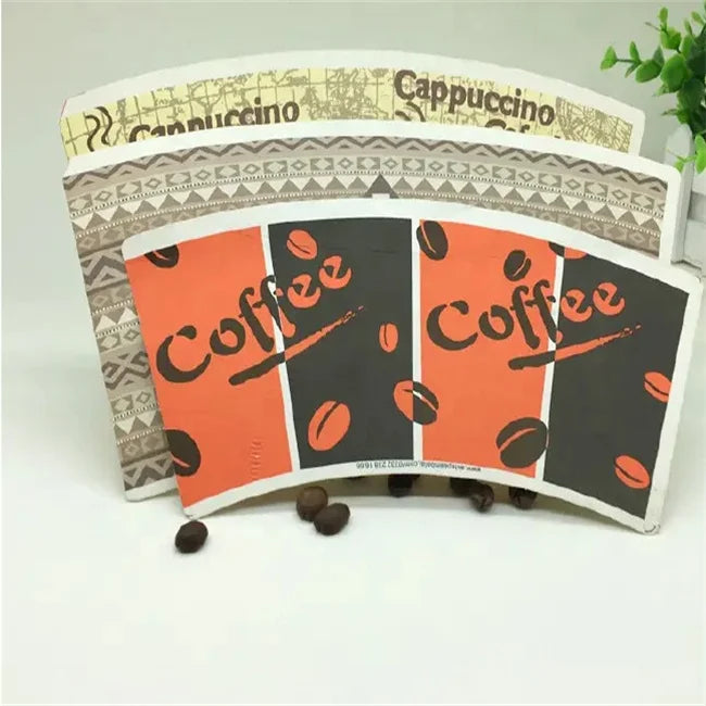 Wholesale Customized Printing  Pe Coated  Black Paper Cup Fans With Bottom