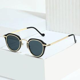 2024 Luxury Designer Famous Brands 2024 Custom Fashion Unisex Metal Unique Stylish 400 Uv Sunglasses Oval Face Sunglasses