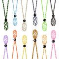 Colorful Natural Stone Crystal Jewelry Accessories Net Necklace Original Stone Woven Net Retro Net Pendant Adjustable Rope Chain
