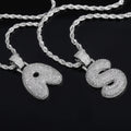 Huitan Hip Hop Letters Pendant A-Z 26 Charm Women Men Silver Color Luxury Pendants Punk Letter Necklaces for Men