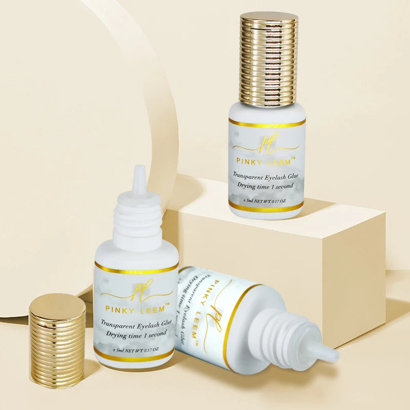 Pinky Leem Fast Dry Low Humidity Waterproof Lash Glue Clear Eyelash Extensions Glue for Eyelash Lash Extensions Adhesive