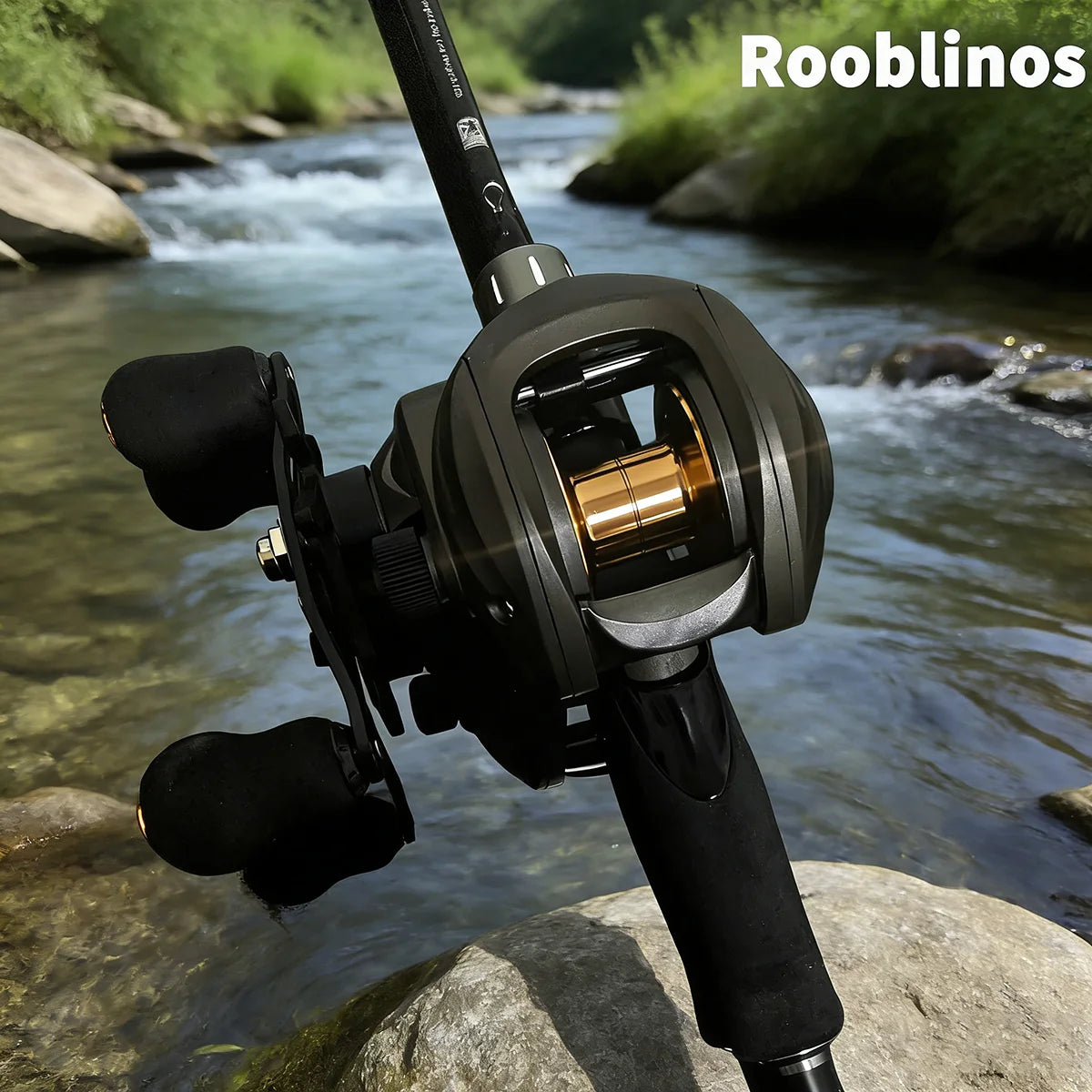 [Germany Stock] Rooblinos AK2000 Left Hand Baitcasting Reel 7.2:1 Gear Ratio Two-Speed System for Bait Lake River Fishing