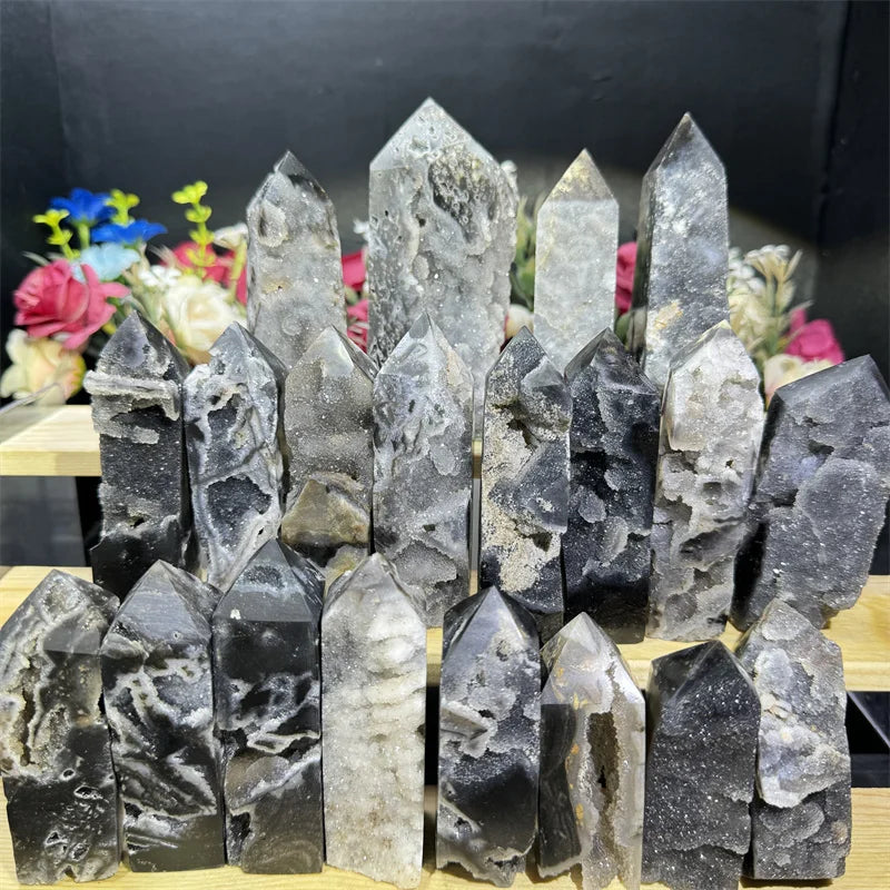 High Quality Fengshui Natural Crystals  Handmade Healing Sphalerite Raw Tower   for Decoration