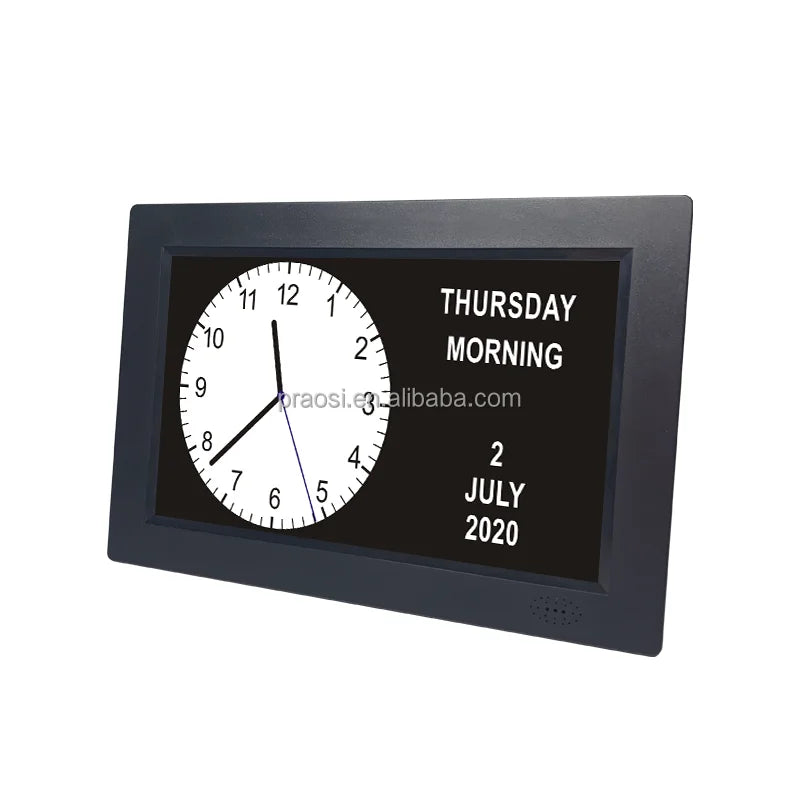 Shenzhen Factory Custom Talking Clock / Speaking Clock 7 8 10 12 13 14 15 Inch Visually Impaired Elderly Dementia Digital Clock