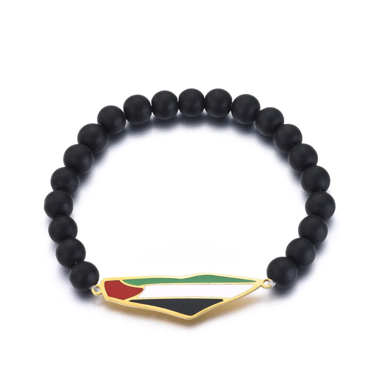 Manufacturer Palestine Charm Jewelry Stretchy Elastic Band Black Beads Bracelet Jewelry Glass Stone Bead Beaded Bracelet