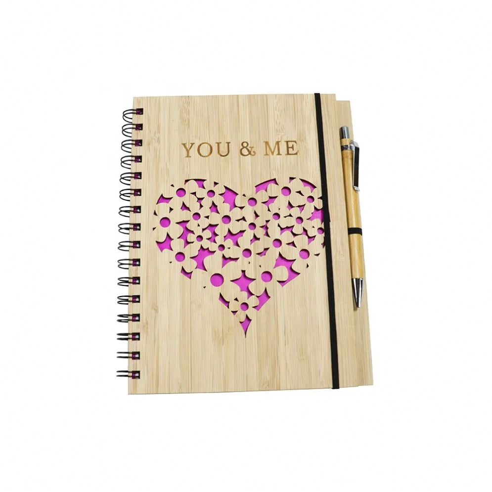 Cover Wood Notebook Custom Printed Spiral Cover Wood Notebook Wooden Planner Lab Notebook