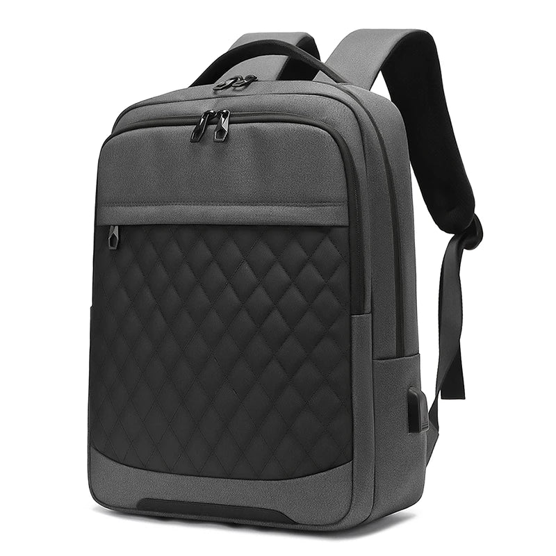Wholesale Durable Leisure Fashion Backpack USB Custom Waterproof Nylon Business Laptop Backpack Physiological Curve Back Zipper