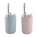 2024 New Double Walled Stainless Steel Tumblers With Straw Coffee Mug With Drinking Straw Lid