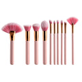 Wholesale 10 Sets of Thin Fan-Shaped Flame Makeup Brushes with Handles Full Set for Women's Eye Shadow Application