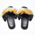 Women's Winter Warm Furry Slippers Ladies Cute Plush Faux Fur Sandals Shoes Fluffy Women's Fur Slides for Women