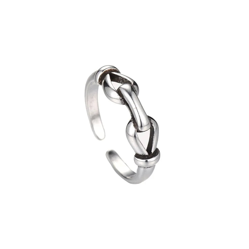 Japanese Style 925 Sterling Silver Ring Female Literary Personality Retro Do Old Knot Student Tren