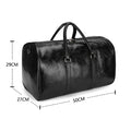 2024 High-End Men's Outdoor Fitness Bag PU Leather Leisure Travel with Zipper Closure and Shoe Compartment Fashion Style