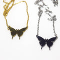 Fashion Women's Stainless Steel 18K Gold Plated Butterfly Animal Charm Pendant Trendy Link Chain Necklace Jewelry