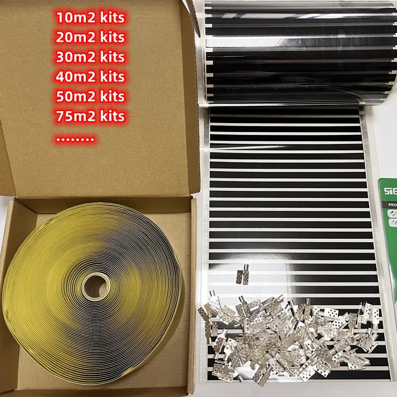 Factory 50m2 Electric Floor Heating Systems Easy Installation 110v 220v Hydronic Baseboard Heaters Flexible 230v Floor Heating