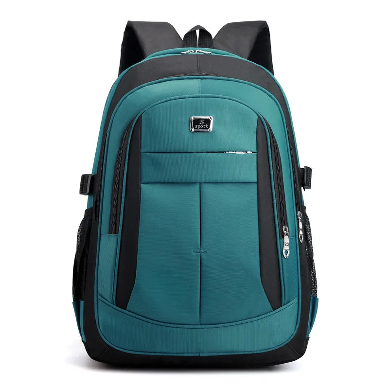 Multifunctional Fashion Nylon Waterproof Backpack Zipper 20-35L Capacity Air Cushion Strap for Unisex Junior High School