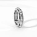 Perhiasan Cincin Hot Sale Stainless Steel Rotatable Zircon Dainty Ring Anillo De Oro Latest Rose Gold Plated Rotatable Ring