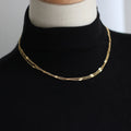 Trendy Water Resistant Stainless Steel Triple Layer Link Chain Gold Plated Imitation Pearl Necklace for Women Anniversary