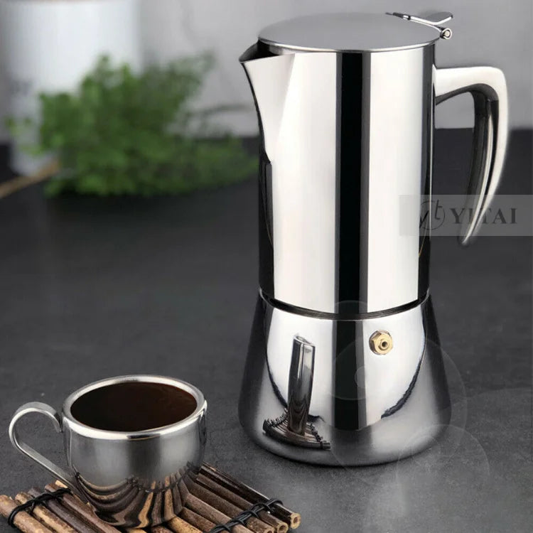300ml Stainless Steel Coffee Maker Mocha Machine Stovetop Espresso Coffee Moka Pot