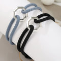 2025 New Trend European American Fashion Men's Woven Wristband Adjustable Geometric Pattern Hand Rope Bracelet