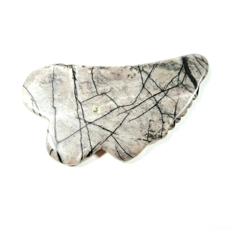 DIY Natural Jade Material Picasso jasper Horn Shade Facial Gua Sha Scraping Massage Tool