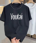 Manufacturer Wholesale Custom Summer Men'S T-Shirts Blank 100% Cotton Print Graffiti Rivet Design Tee Tshirt for Men
