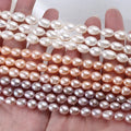 7-8mm Natural White pink Purple Freshwater Pearl Strings Rice Pearl Strand for Jewelry Making