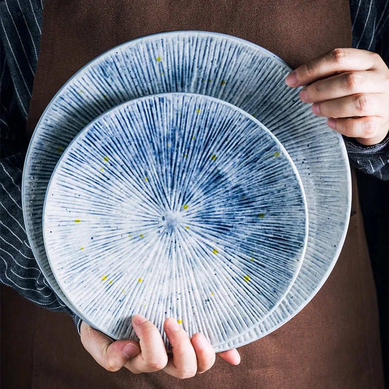 Hot Sale 8/10 Inch Ceramic Shallow Plate Round Shape Cake Fruit Dessert Dinner Plate for Restaurant Hotel Dessert Trays