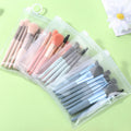 Custom Logo Professional Travel Face Makeup Brush Set 8pcs Smaller Mini Synthetic Hair Wood Handle Gradient Shaving Brush